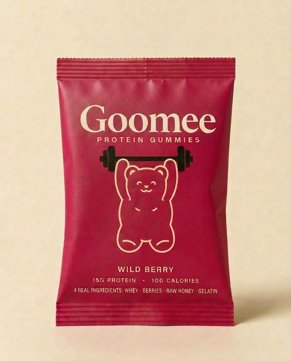 Goomee Wild Berry single-serve protein gummy pouch
